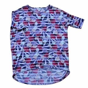LuLaRoe Irma Top. Pink & Purple Floral print. Oversized stretch Comfy